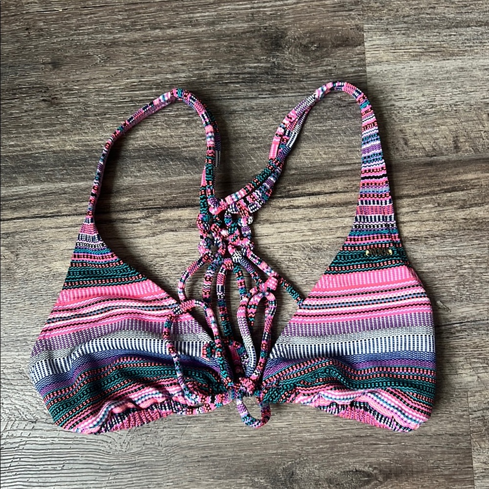 ROXY Size L Striped Bikini top Swimwear for Women Colorful Striped Bikini Top ♦️